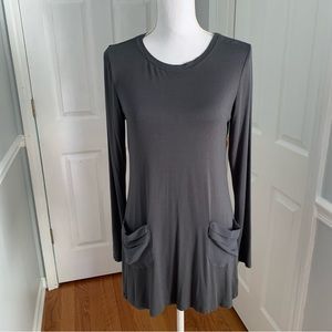 LOGO Lori Goldstein Gray Tunic Top